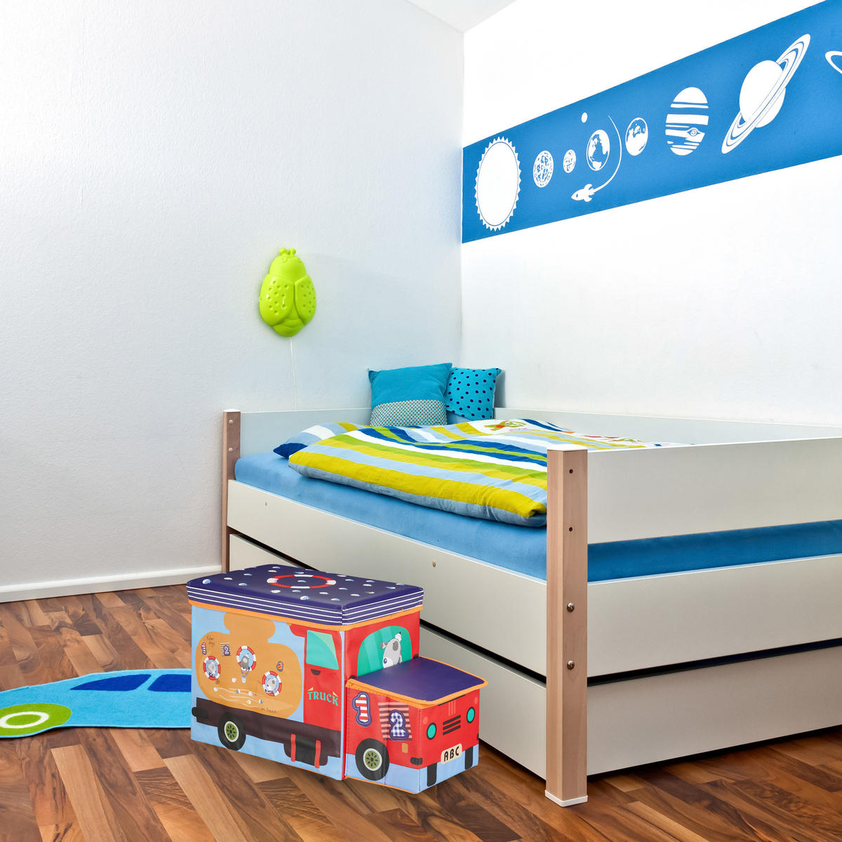 SITZBOX Kinder - Multicolor, Holzwerkstoff/Wellpappe (27/33/56cm) - Relaxdays