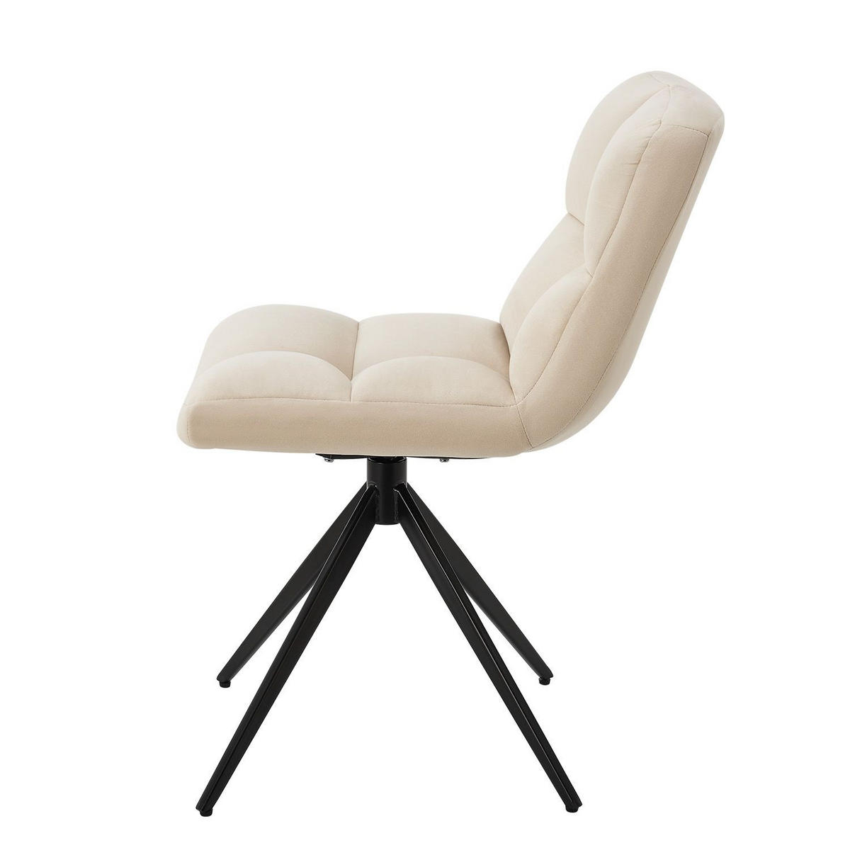 DREHSTUHL Dallas samt beige (2er-Set) - Beige, Textil (45/84/45cm) - Juskys