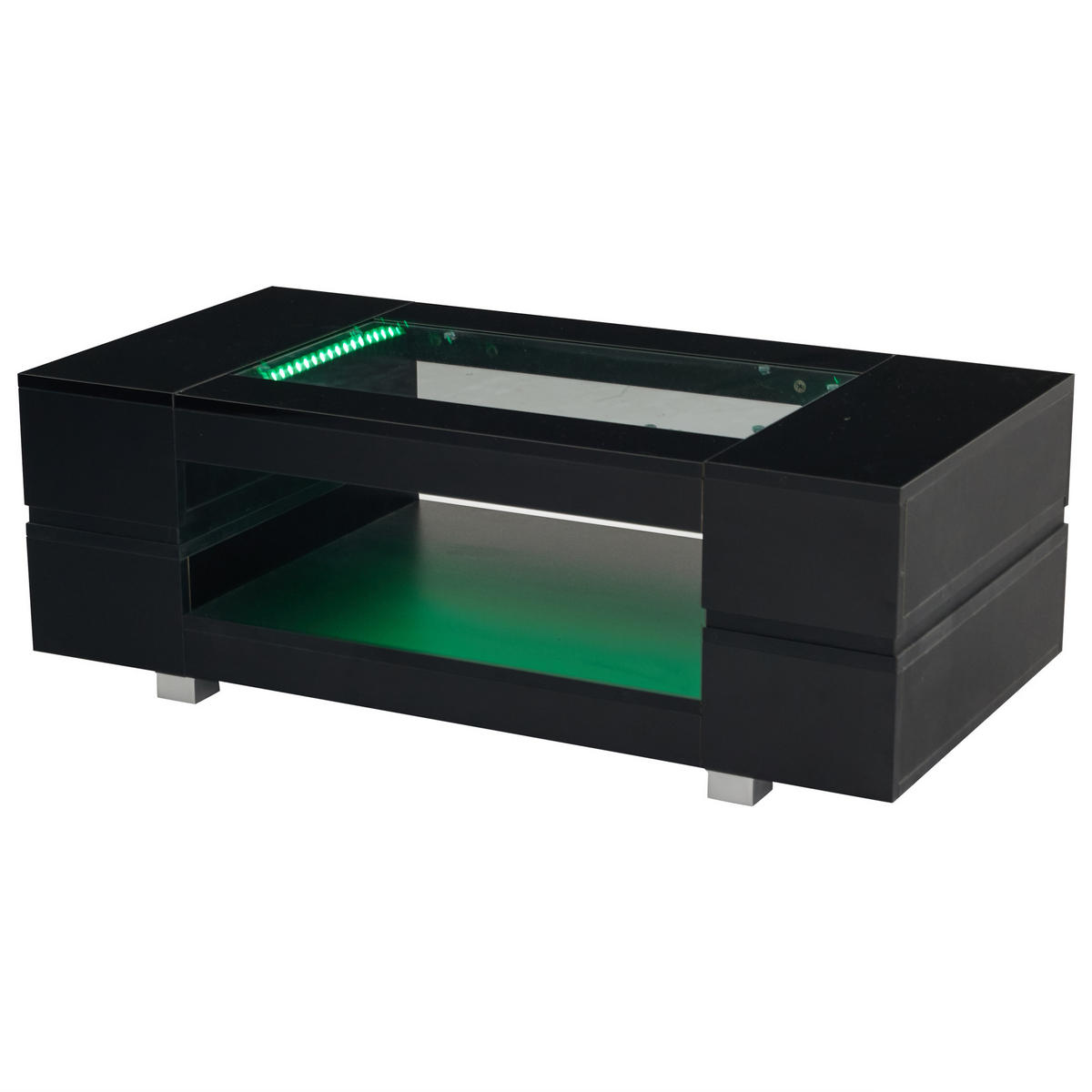 COUCHTISCH 100/50/35 cm schwarz mit LED-Beleuchtung - Schwarz, Holzwerkstoff (100/50/35cm) - OKWISH