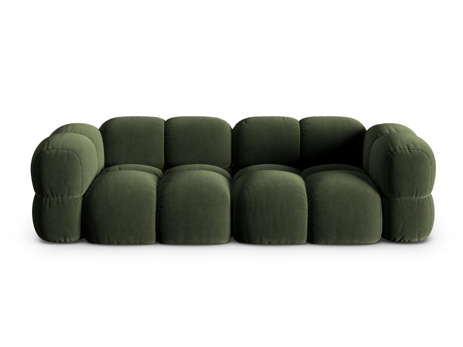 SOFA Loretto aus Samt grün 4 Sitzplätze - Grün, Textil (100/68/250cm) - Cosmopolitan Design