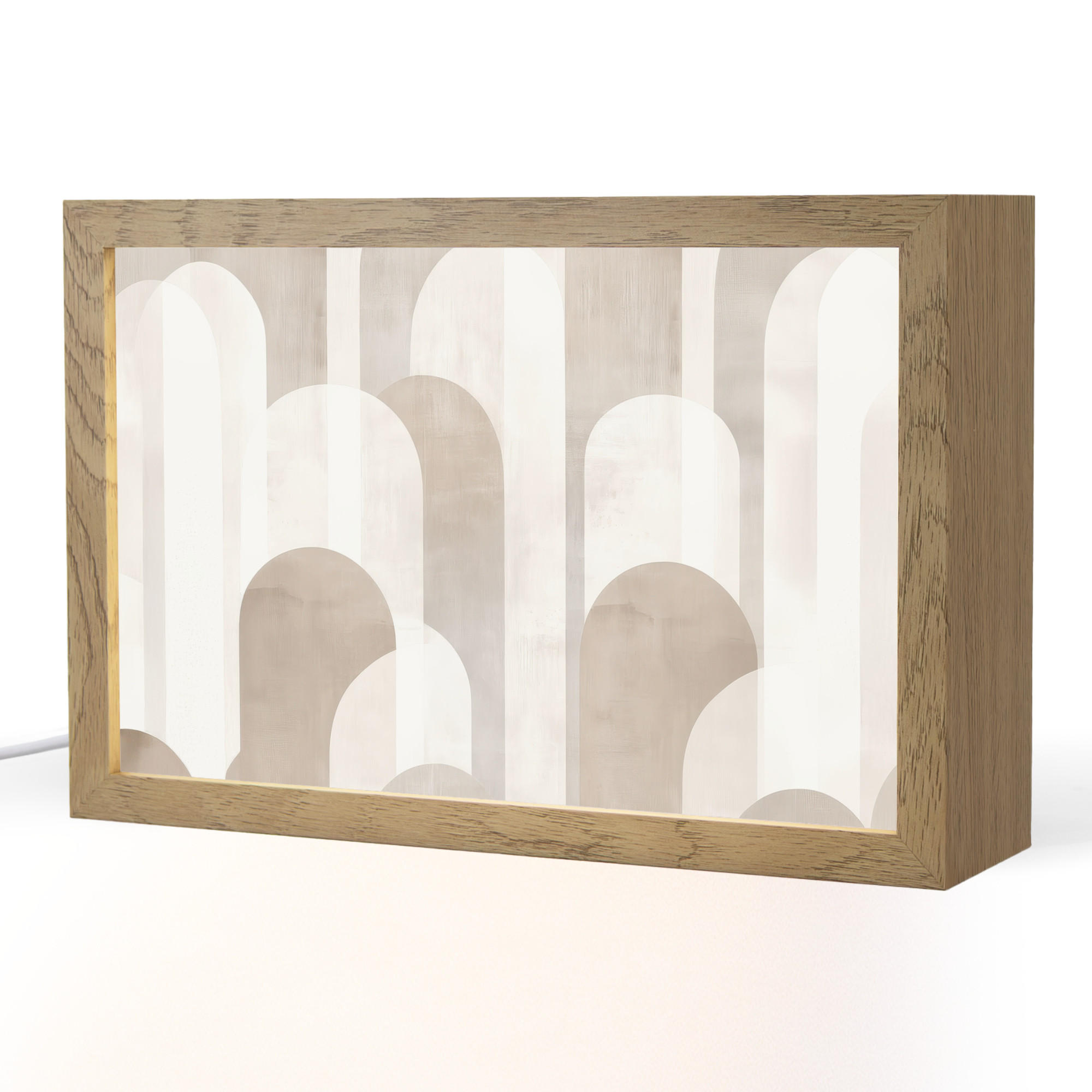 OnlyWow STOLNÁ LAMPA Abstraktné oblúky - Moderné - Béžové 30x20 cm