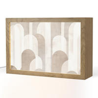 STOLNÍ LAMPA Abstraktní oblouky - Moderní - Béžová 30x20 cm - barva koloniálního buku, kompozitní dřevo (8/30/20cm) - OnlyWow