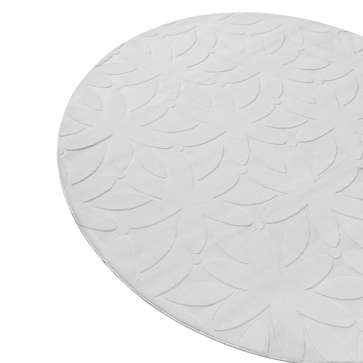 TEPPICH Hellgrau 160 cm Hood - Hellgrau/Grau, Textil (160/160cm) - Beliani