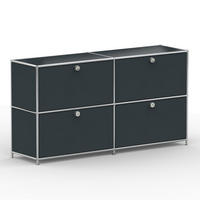 AKTENSCHRANK, 4 Schubladen & Schloss, Breite 152 cm, Anthrazitgrau - Chromfarben/Silberfarben, Metall (40/80.5/152.2cm) - Versee