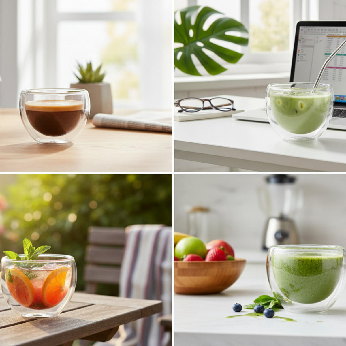 CAPPUCCINOGLÄSER Set 12-tlg Doppelwandig 300 ml Glas - Transparent, Glas - JUNG