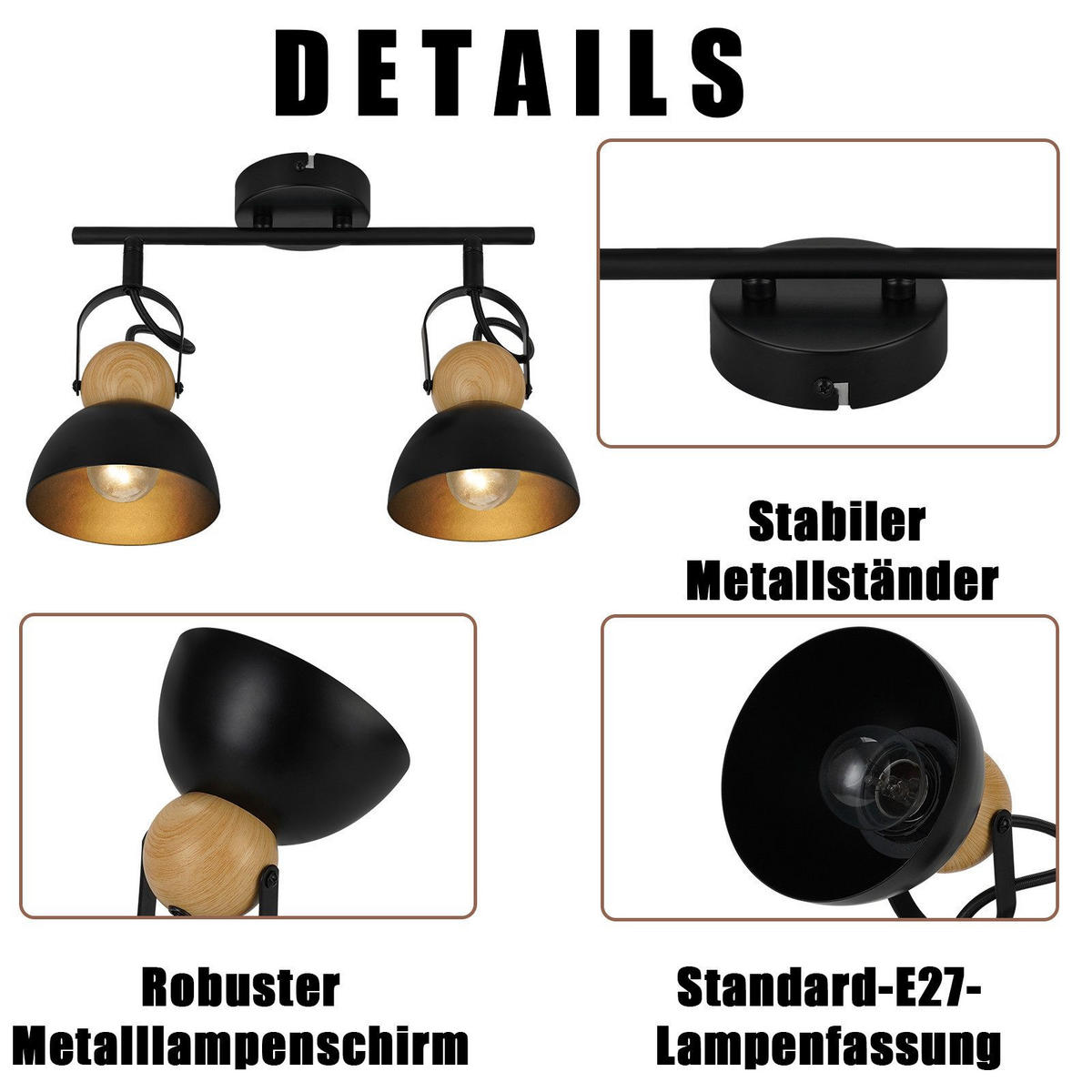 STRAHLER Fowler 33/21/15 cm - Schwarz, Metall (33/21/15cm) - Nettlife