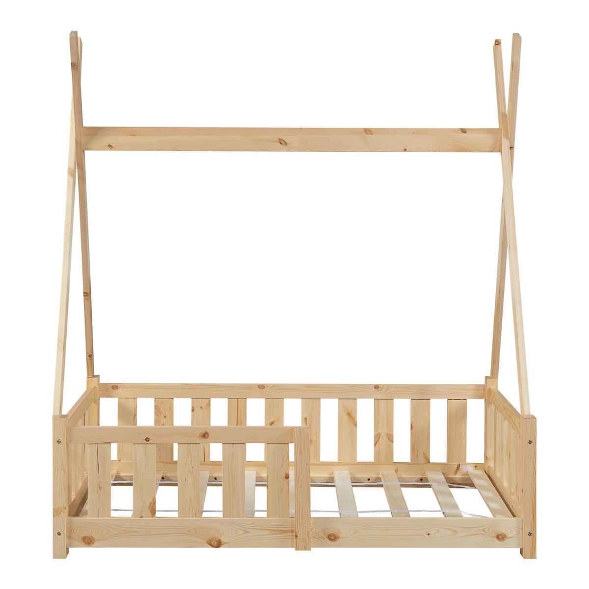KINDERBETT Helsingborg mit Matratze - Naturfarben, Holz/Textil (70/140cm) - [en.casa]