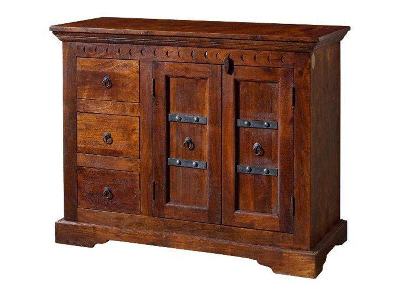 KOMMODE Akazie 106x50x85 nougat lackiert OXFORD #408 - Dunkelbraun, Holz (106/85/50cm) - Massivmoebel24