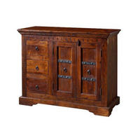 KOMMODE Akazie 106x50x85 nougat lackiert OXFORD #408 - Dunkelbraun, Holz (106/85/50cm) - Massivmoebel24