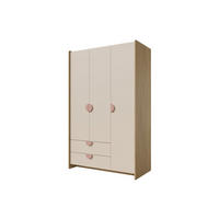 KINDERKLEIDERSCHRNAK LEXO 01 123/198/60 cm in Eiche Cremona/Macadamia/Puderrosa - Eichefarben/Beige, Holzwerkstoff (123/198/60cm) - Deine Möbel 24
