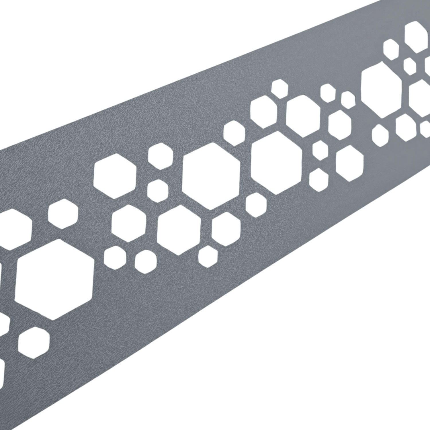 SICHTSCHUTZSTREIFEN PREMIUM Dekor Hexagon Einzelstreifen Fenstergrau 2,55m - Hellgrau, Kunststoff (255/19cm) - ZAUN|ZU
