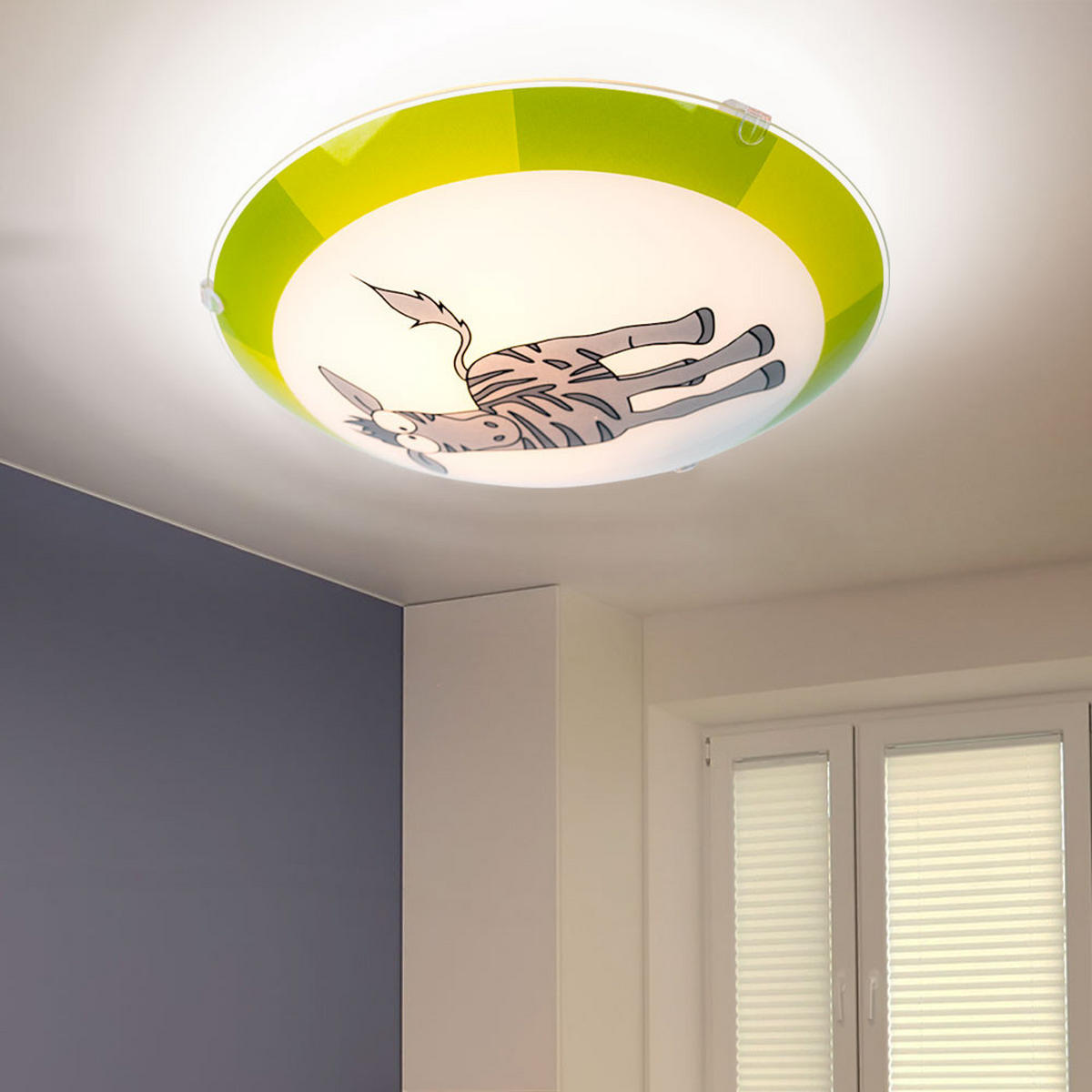 LED DECKENLEUCHTE Stahl Grün - Grün, Glas (25/25/8cm)