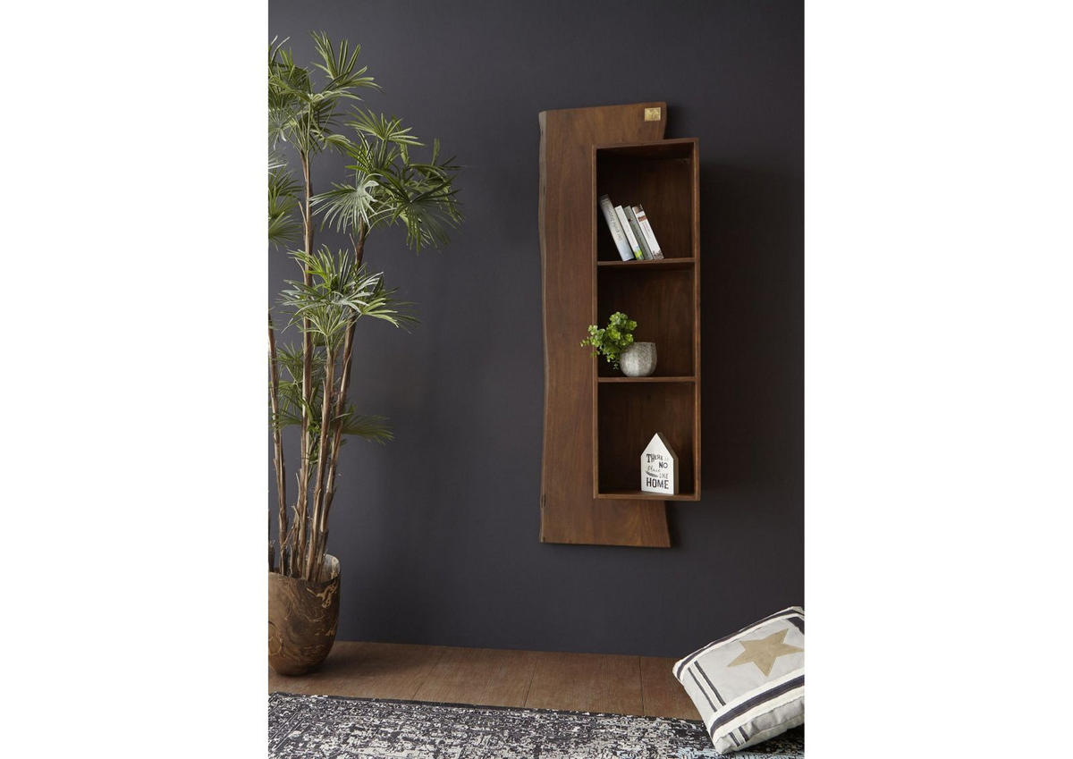 WANDREGAL Akazie 50x22x147 braun lackiert PURE ACACIA #201 - Braun, Holz (55/147/22cm) - Massivmoebel24