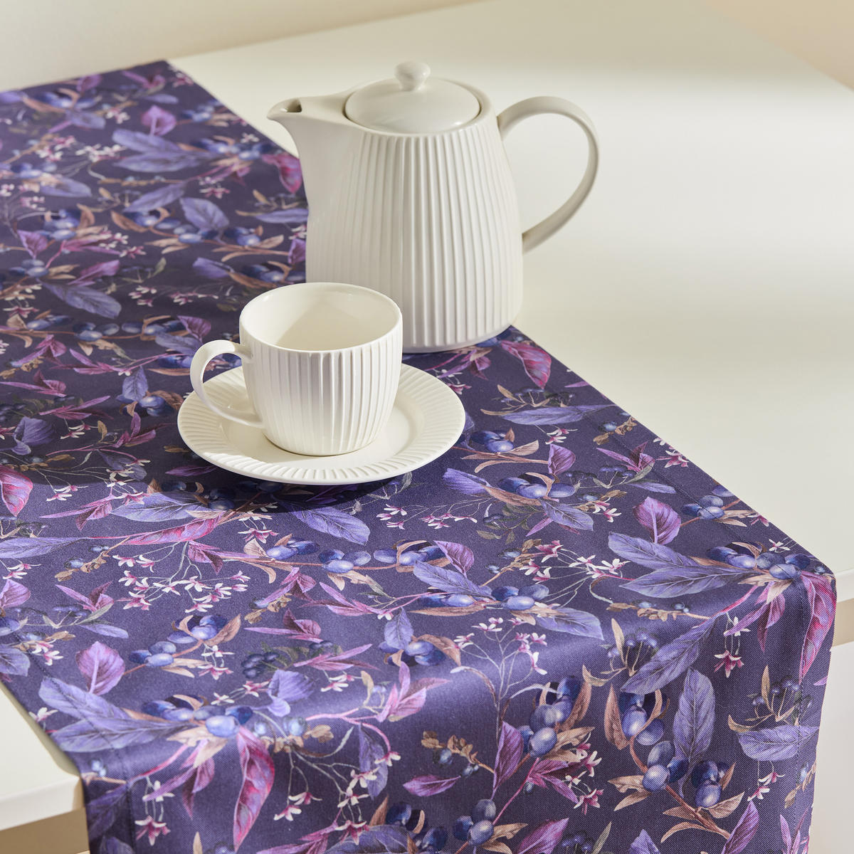 TISCHLÄUFER Veriso 40x180cm, Violett - Violett, Textil (180/40/1cm) - home&you