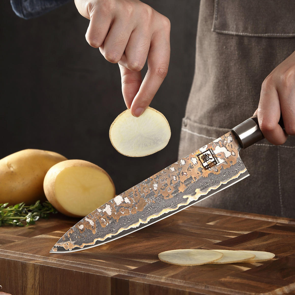 CHEFMESSER MysticMagma - Edelstahlfarben/Ahornfarben, Holz/Metall (33cm) - Zayiko