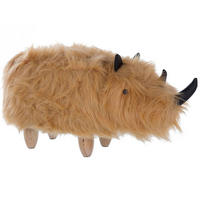 POUF Woolly 36/66/37 cm - Beige, Kunststoff/Textil (66/37/36cm) - Beliani