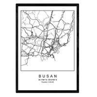 POSTER Busan Stadtkarte – Nordisch A3 Rahmenlos - Klar, Papier (29.7/5/42cm) - Nacnic
