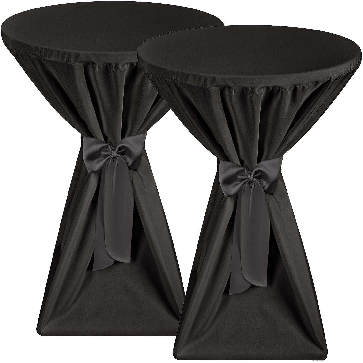 STEHTISCHHUSSE Premium Ø 70cm Schwarz (2tlg) - Schwarz, Kunststoff/Textil (70/145cm) - Beautissu 