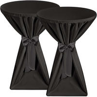 STEHTISCHHUSSE Premium Ø 70cm Schwarz (2tlg) - Schwarz, Kunststoff/Textil (70/145cm) - Beautissu 