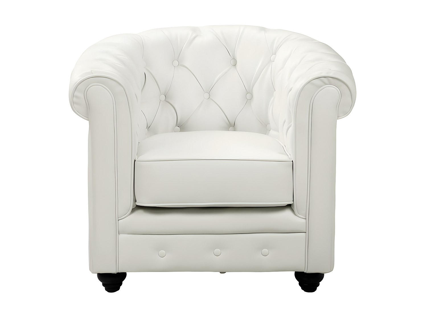 SESSEL mit gerader Rückenlehne - 1 Person - Kunstleder - Weiß - - Weiß, Leder (82/72/78cm) - Vente-Unique