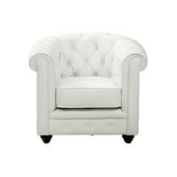 SESSEL mit gerader Rückenlehne - 1 Person - Kunstleder - Weiß - - Weiß, Leder (82/72/78cm) - Vente-Unique