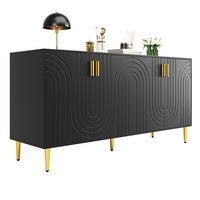 SIDEBOARD mit Stauraum 152 x 40 x 75 cm MDF Schwarz - Schwarz, Holzwerkstoff (152/75/40cm) - Meubliv