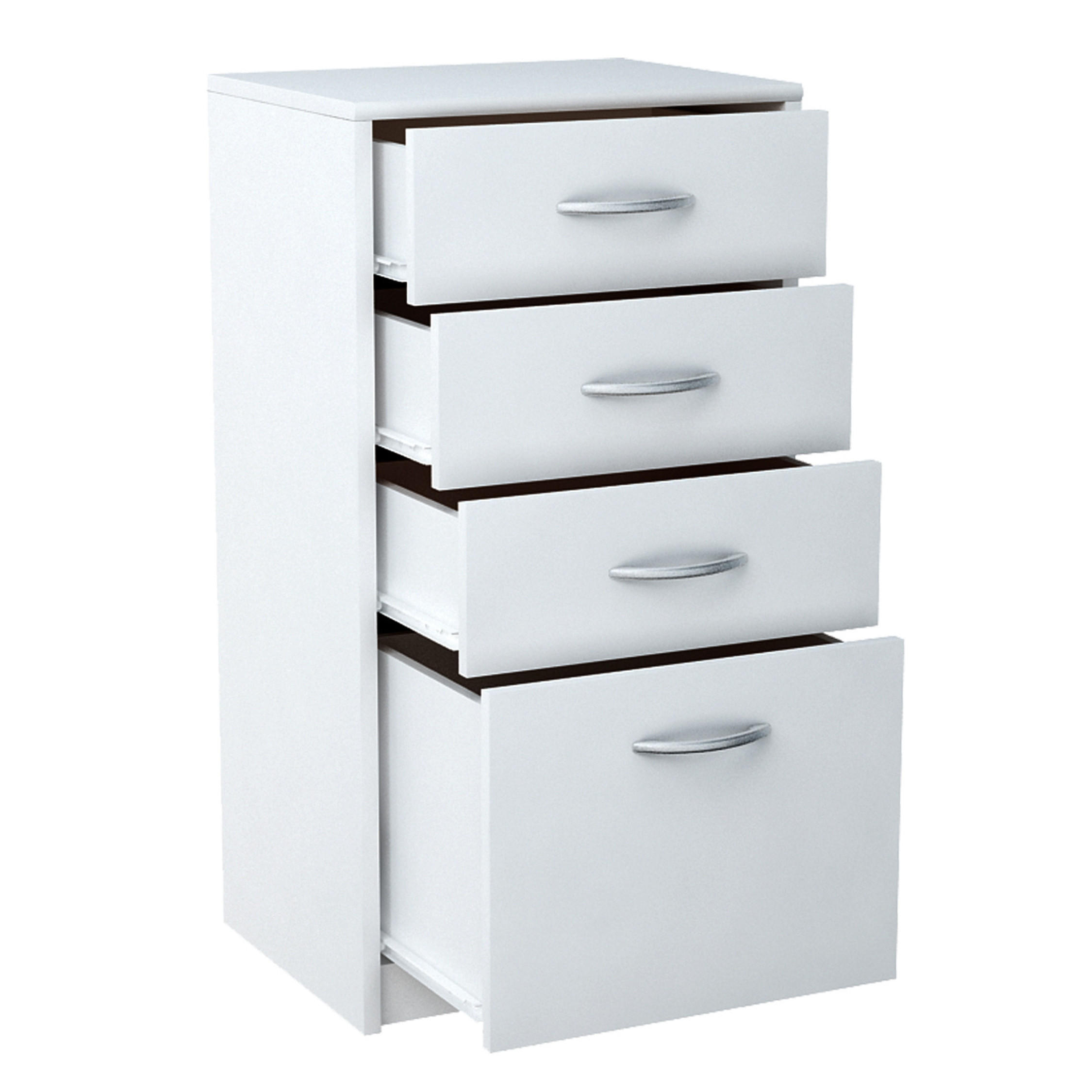 KOMMODE mit 4 Schubladen in weiß - Weiß, Holzwerkstoff (45/85/35cm) - Home Collective