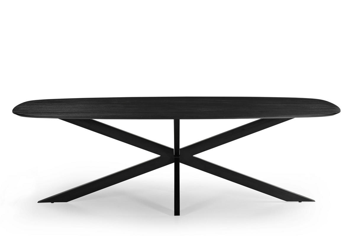 ESSTISCH oval aus Mangoholz 240cm, schwarz - Schwarz, Metall (240/100/76cm) - Giga Meubel