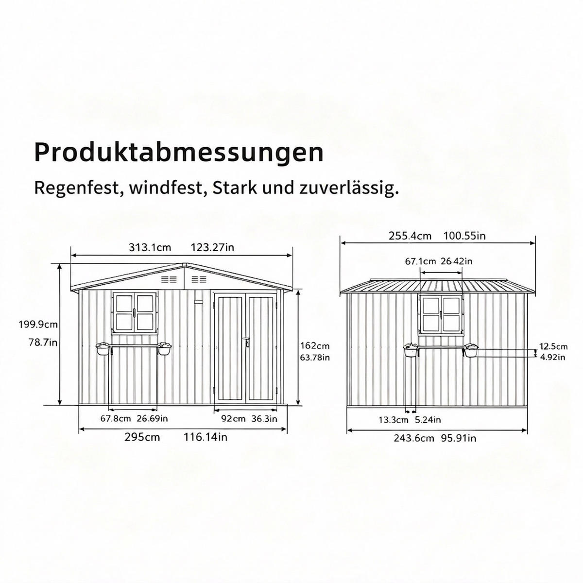 GERÄTEHAUS 295/243.6/199.9 cm Braun (7,19 m²) - Braun, Metall (255.4/199.9/313.1cm) - Oxeza