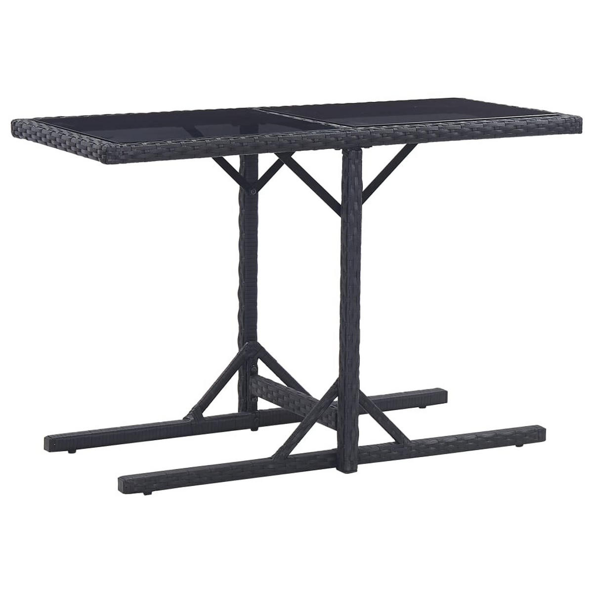 GARTENTISCH Tischulf 53/72/110 cm - Schwarz, Naturmaterialien (110/53/72cm) - ZMH