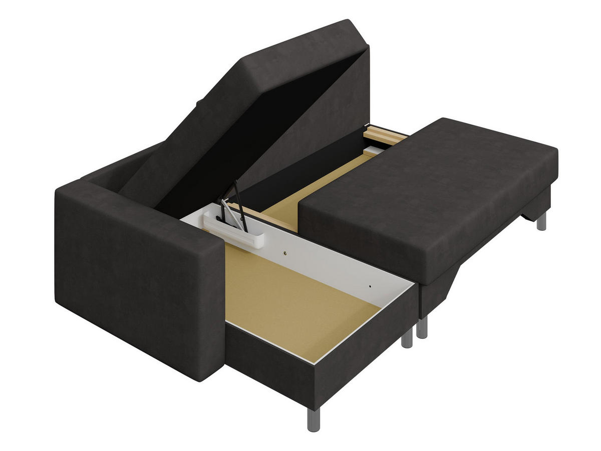 ECKSOFA Tom, Seite: Rechts - Dunkelbraun/Beige, Holz/Kunststoff (215/133cm) - MIRJAN24