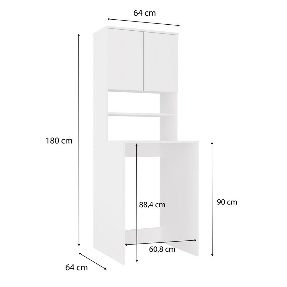 WASCHMASCHINENUMBAUSCHRANK Weiß 64/180/64 - Weiß, Holzwerkstoff (64/180/64cm) - RAUMHIRSCH FURNITURE