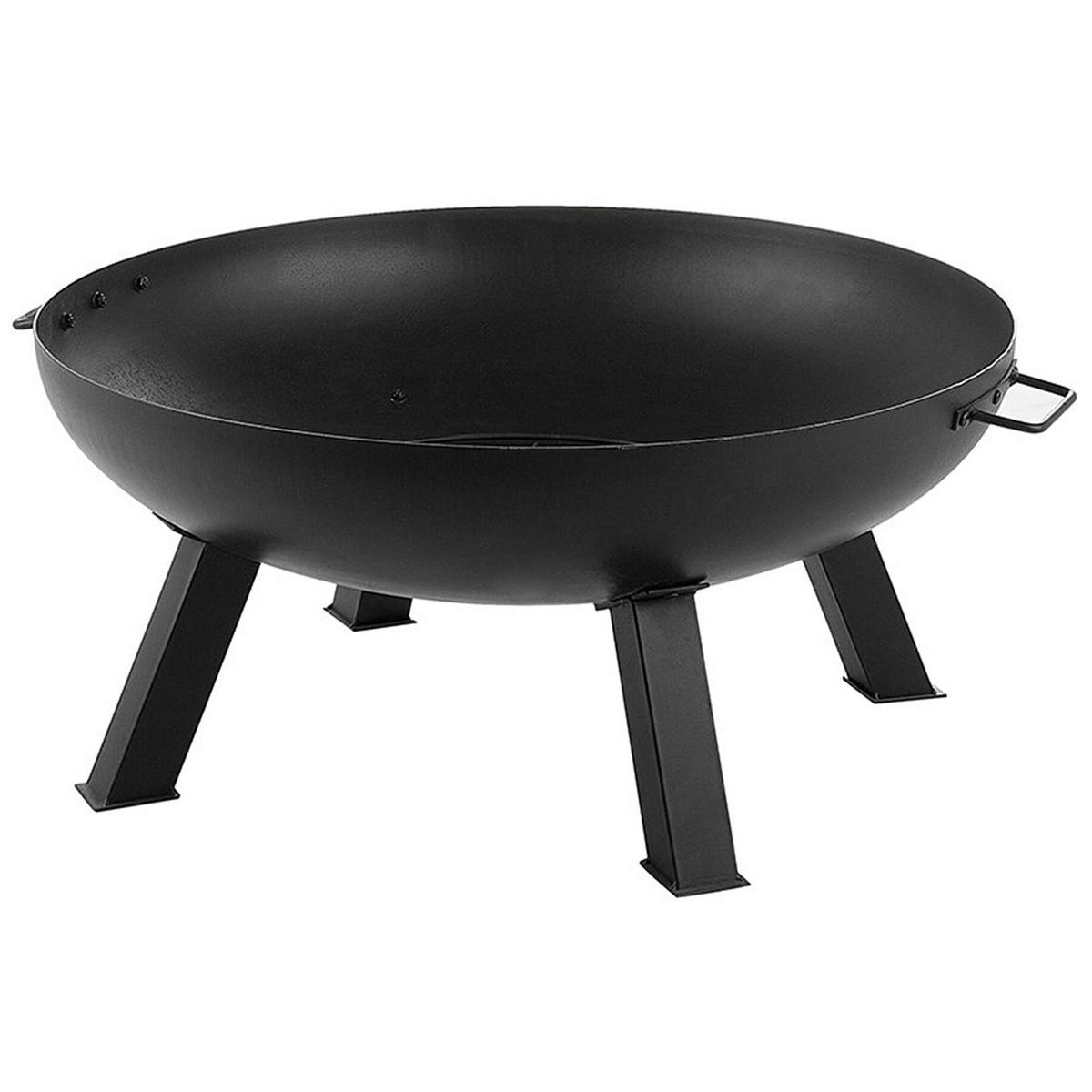 FEUERSCHALE Stahl schwarz rund Sempu - Schwarz, Metall (76/35/76cm)