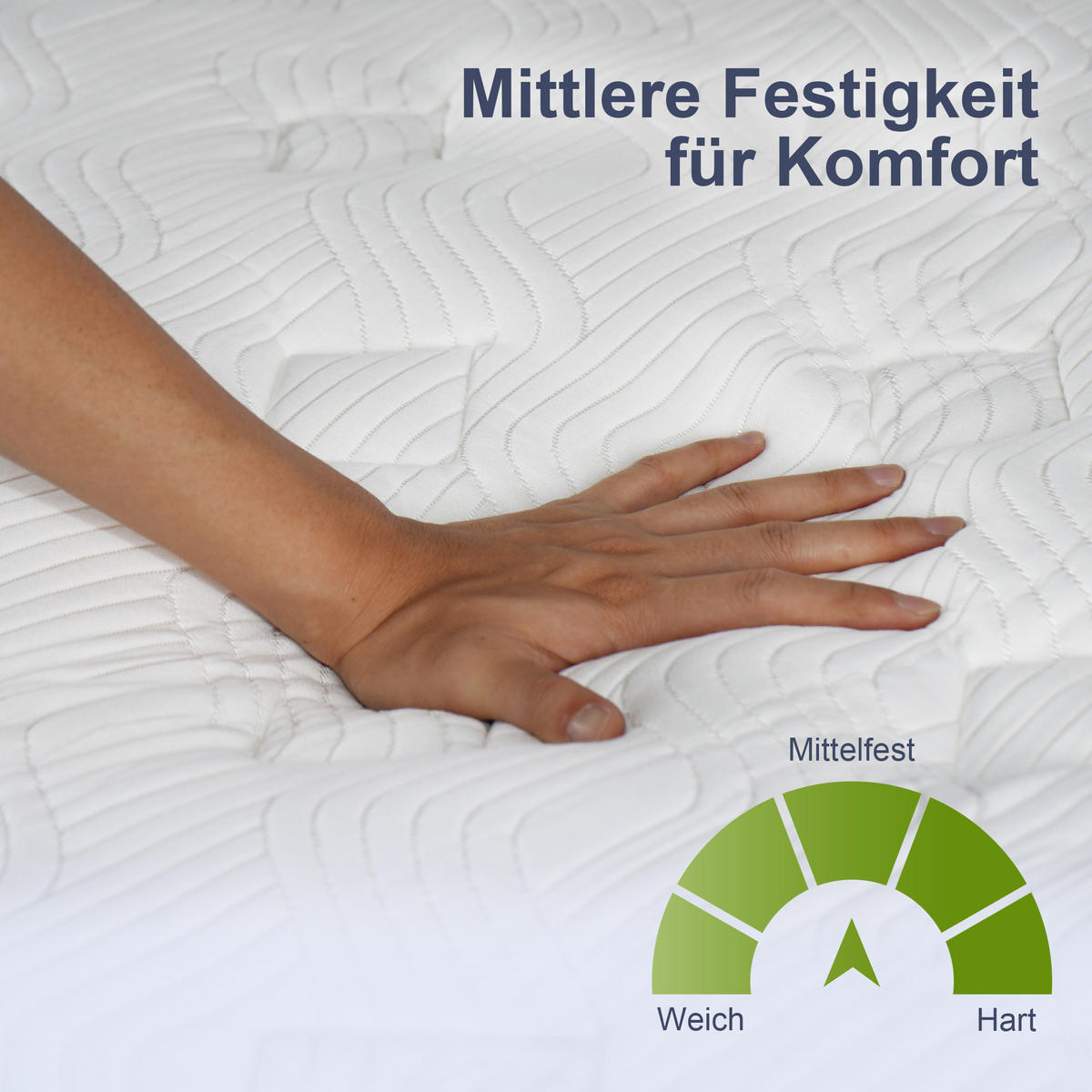 MATRATZE 90x200 cm 25,8 cm Höhe ergonomisch Taschenfederkernmatratze - Weiß, Textil (90/200cm) - HOMCOM