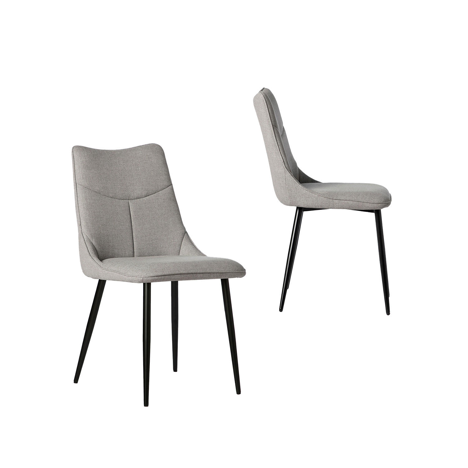 ESSZIMMERSTUHL Selma Grau 46 cm x 85 cm 2er-Set - Grau, Textil (46/85/62cm) - Klast Home