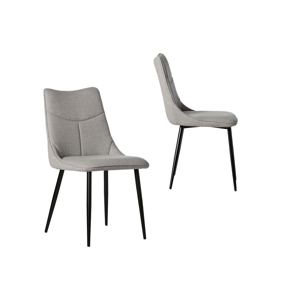 ESSZIMMERSTUHL Selma Grau 46 cm x 85 cm 2er-Set - Grau, Textil (46/85/62cm) - Klast Home