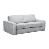 3-SITZER SOFA mit Schlaffunktion Cord Stoff Grau - Hellgrau/Schwarz, Kunststoff/Textil (195/80/100cm) - LaMiaSofa