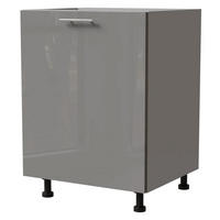 KÜCHENUNTERSCHRANK Essen D1D/60 Grau Hochglanz / Grau Matt 60 / 50 / 82cm - Grau, Holz/Holzwerkstoff (60/82/50cm) - Feldmann-Wohnen