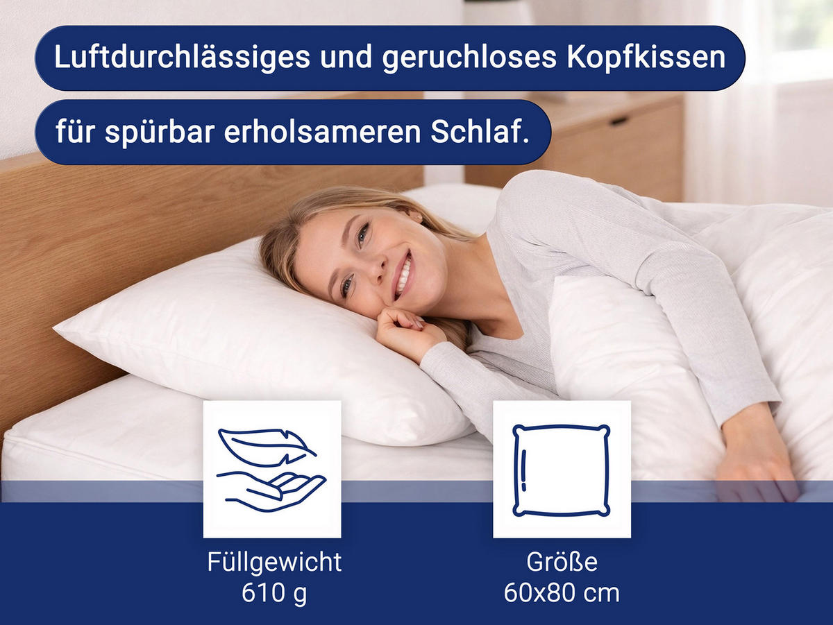 KISSEN, 60x80 cm, 50% Polyester, 50% Baumwolle, Weiß - Weiß, Textil (60/80cm) - Zollner