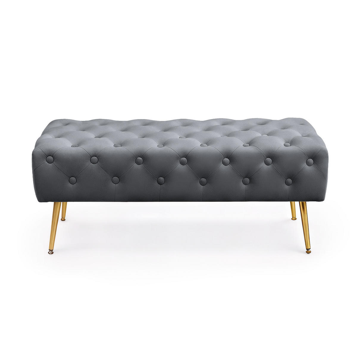 POLSTERBANK mit Samt - Optik Graphit 42/41/42 - Grau, Textil (42/41/42cm) - RAUMHIRSCH FURNITURE