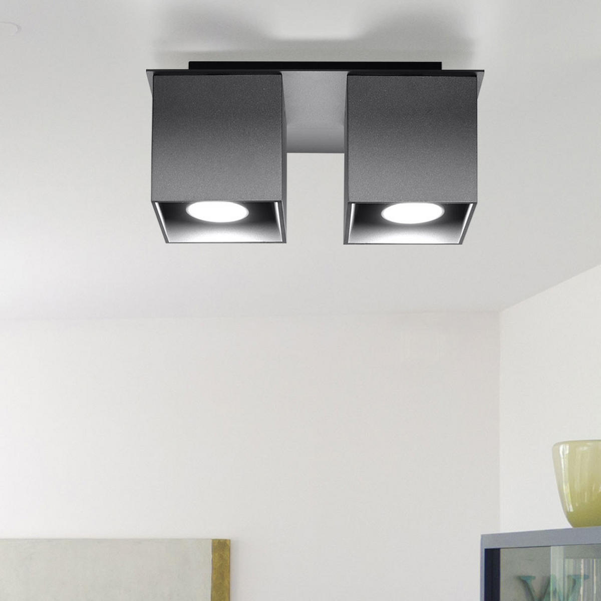 DECKENLEUCHTE Aluminium Grau - Grau, Metall (26/10/12cm)