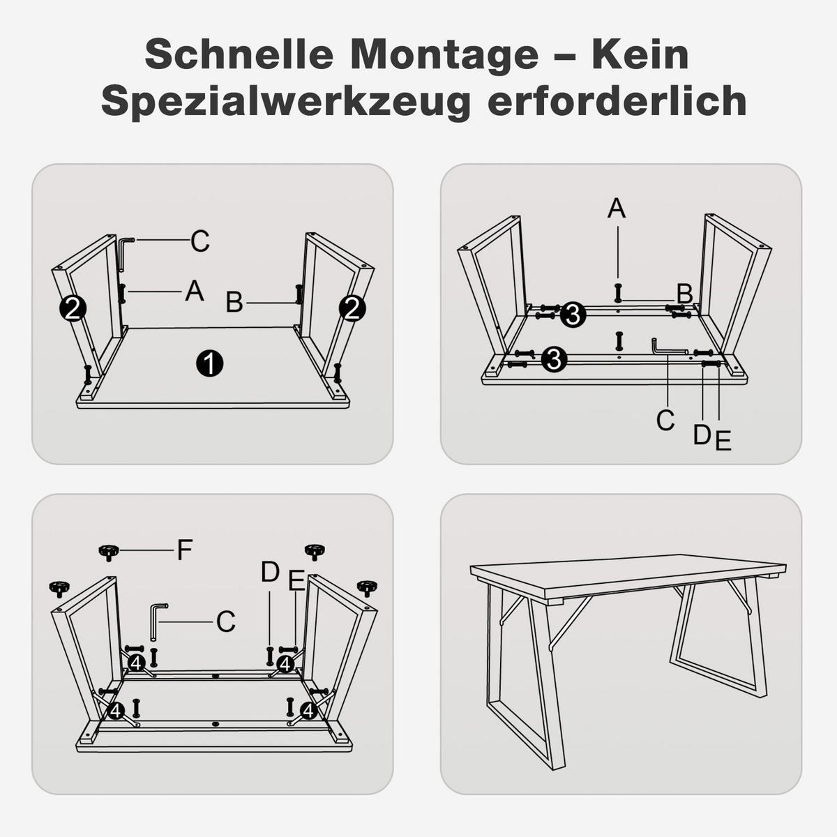 ESSTISCH in Holz, Metall 140/80/75cm - Schwarz, Holzwerkstoff (80/140/75cm) - HOMAVO