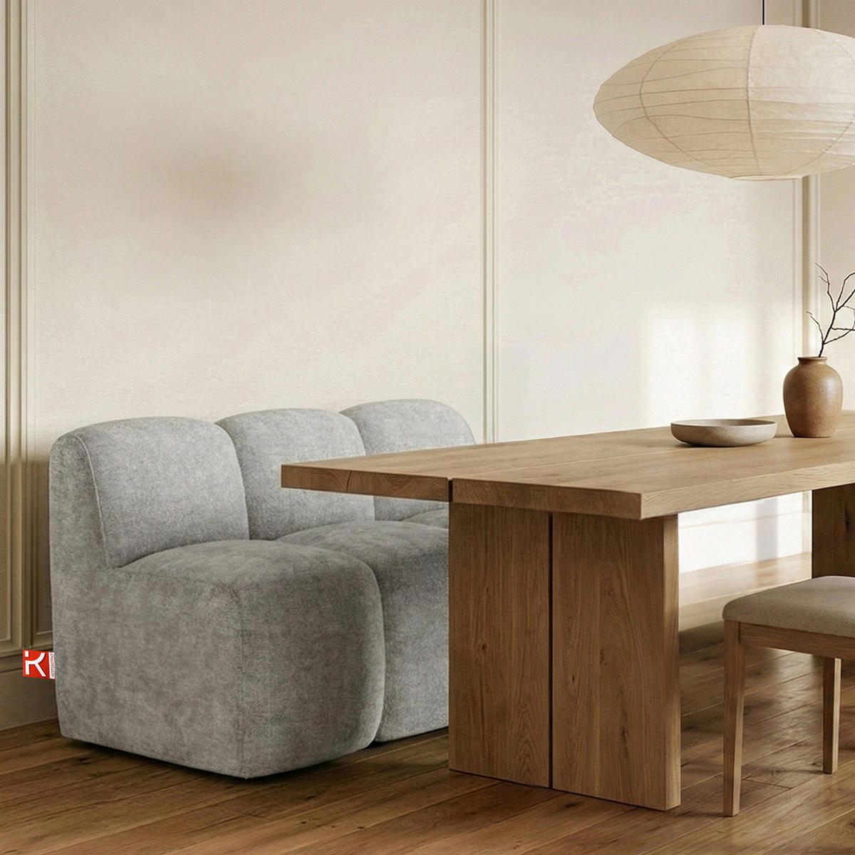 ESSZIMMERBANK BRESCO, Hellgrau - Hellgrau, Holz/Holzwerkstoff (123/80/72cm) - KONSIMO®