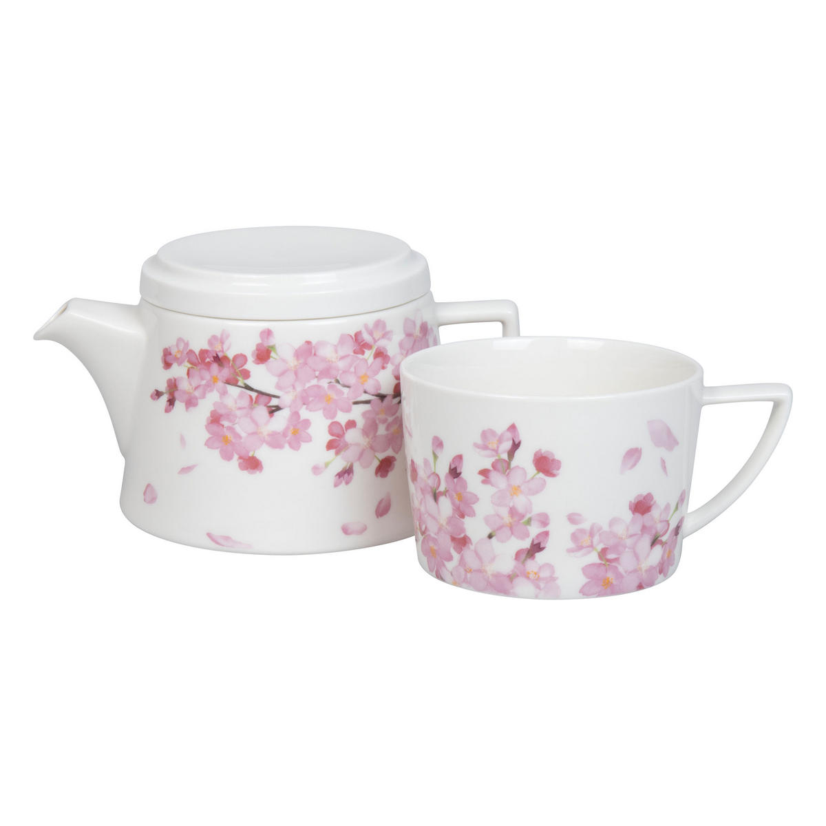 TEE-SET Tea for me - Kirschblüten - Naturfarben, Keramik (17.8/16.2/12.6cm) - Könitz