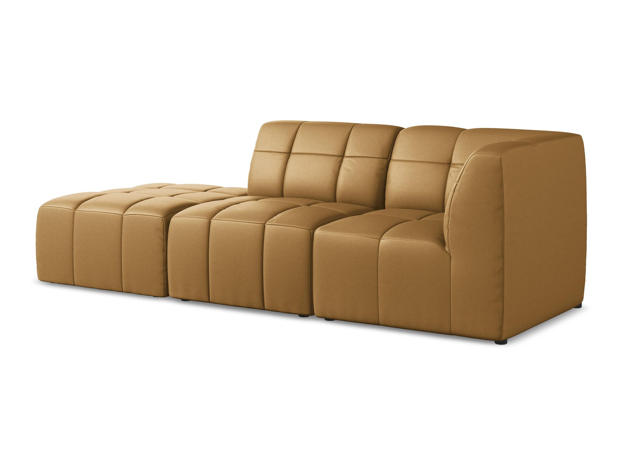 ECKSOFA Links Kunstleder Braun - Cognac/Schwarz, Holzwerkstoff/Kunststoff (240/90cm) - Makamii