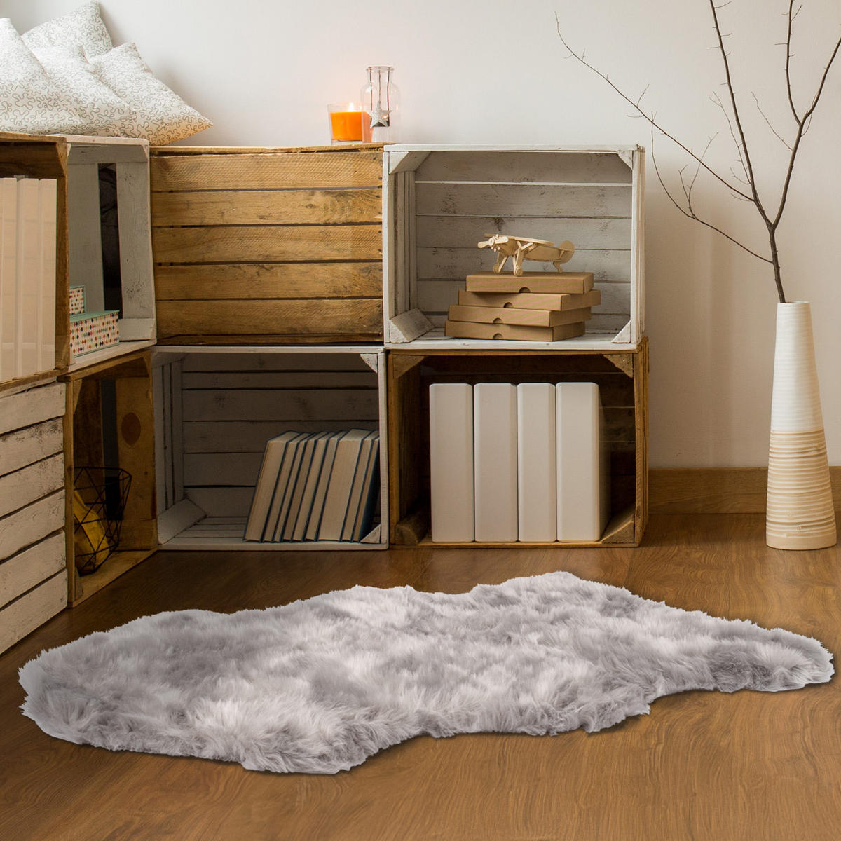 HOCHFLOR-TEPPICH Softa 800 Grau 60x90 cm - Grau, Kunststoff/Textil (60/90cm) - carpet city