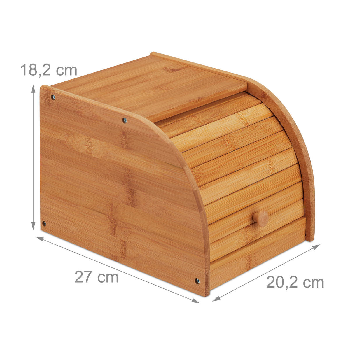 BROTKASTEN - Hellbraun, Holz (20.2/18.2/27cm) - Relaxdays