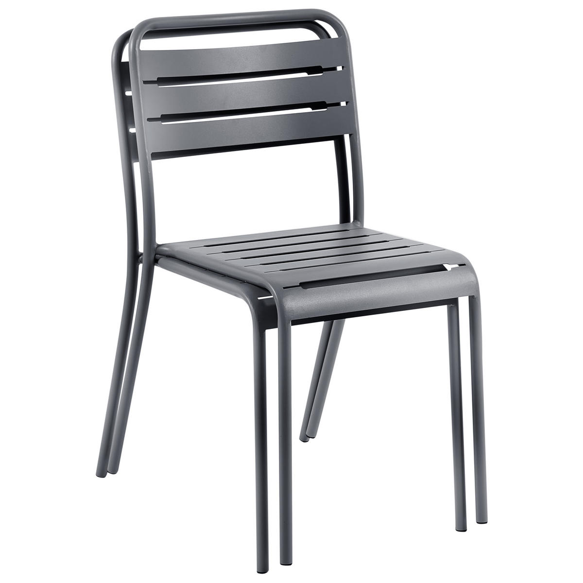 GARTENSTUHL 2er-Set Metall Dunkelgrau Lefkada - Dunkelgrau, Metall (38/80/54cm) - Beliani