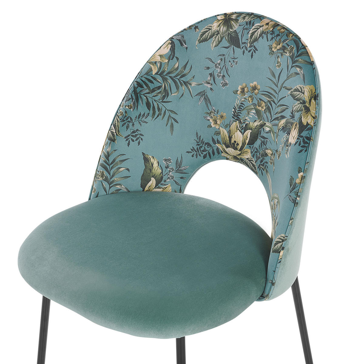 ESSZIMMERSTUHL 2er-Set Samtstoff Grün Covelo - Grün, Textil/Metall (46/84/45cm) - Beliani
