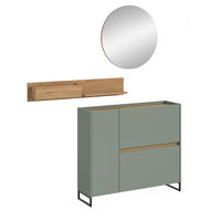 GARDEROBE Flow 3-tlg. (B/H/T: ca. 140/197/32 cm) in Salbei/Salbei - Salbeigrün, Holzwerkstoff (140/197/32cm) - Homes & Jones
